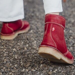 Red Leather Ankle Boots